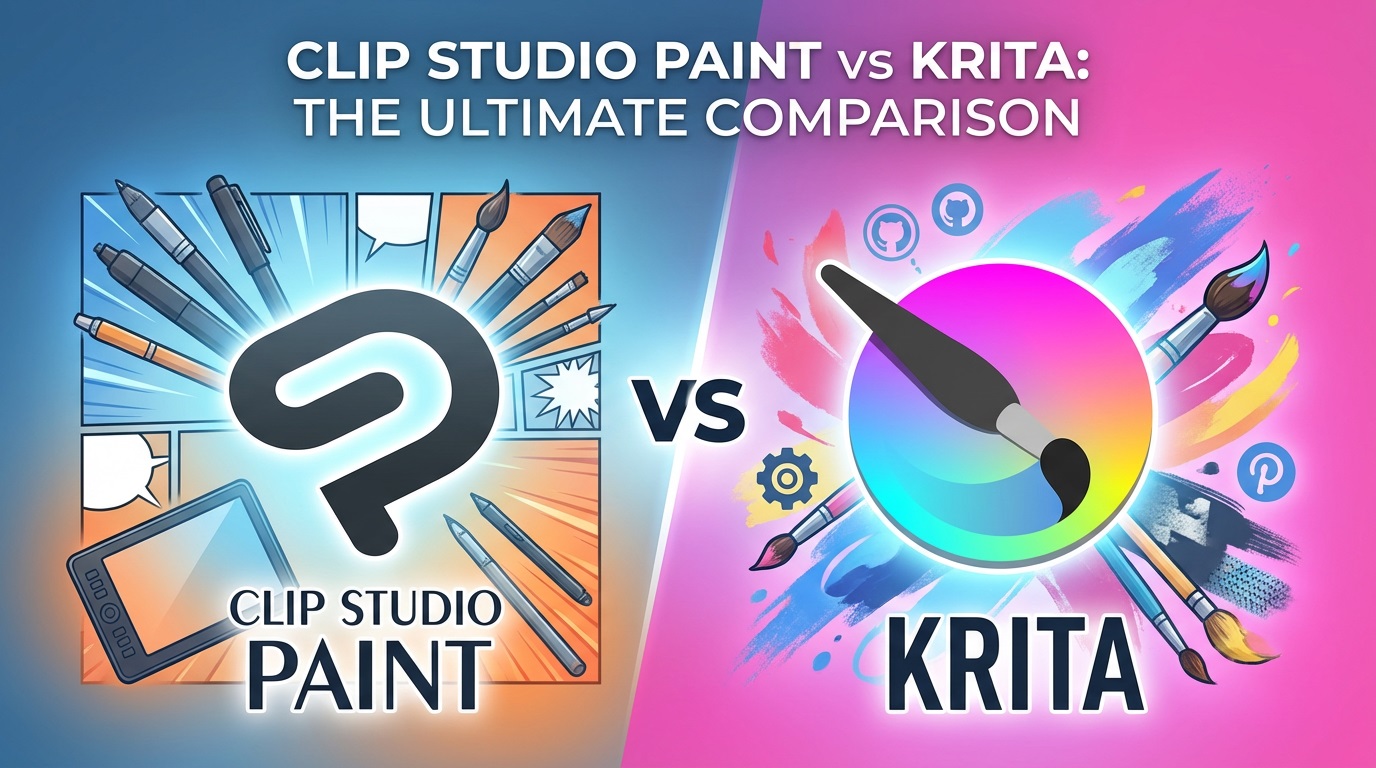 Clip Studio Paint vs Krita Best Digital Art Program 2026